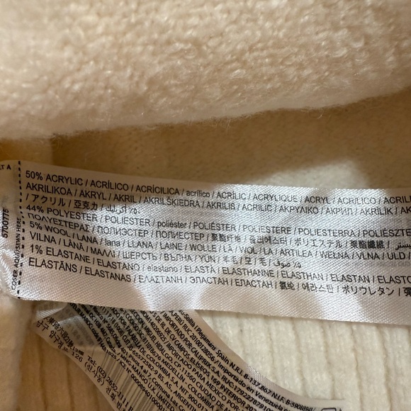 Mango Oversized V Neck Women’s Cream Sweater Size Large NWOT - Picture 6 of 7